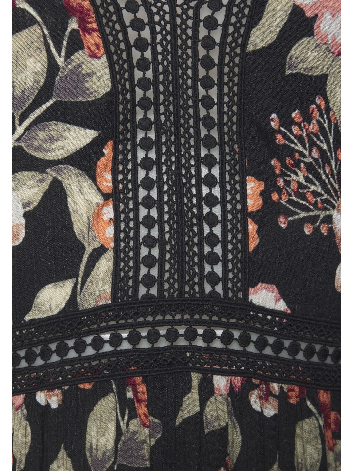 Buffalo Maxikleid in schwarz bedruckt günstig kaufen