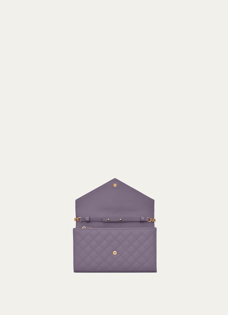 Peněženka Saint Laurent Envelope z telecí kůže s popruhem přes rameno