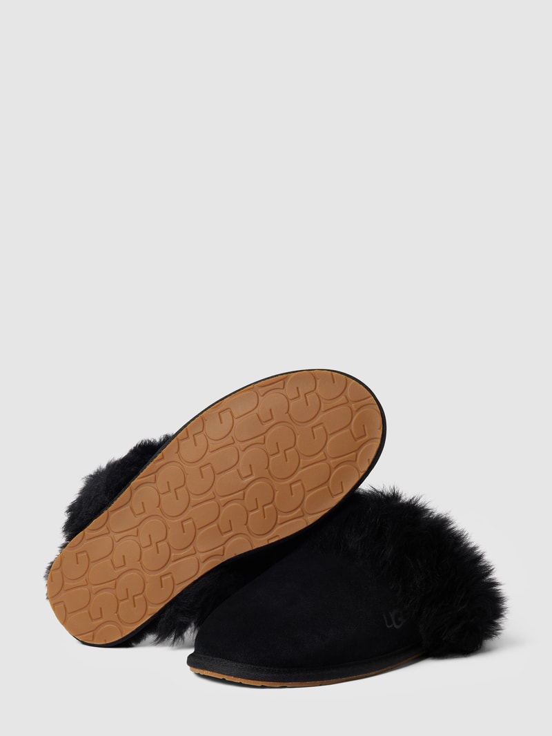 Hausschuhe mit Kunstfell Modell 'SCUFF SIS' in schwarz