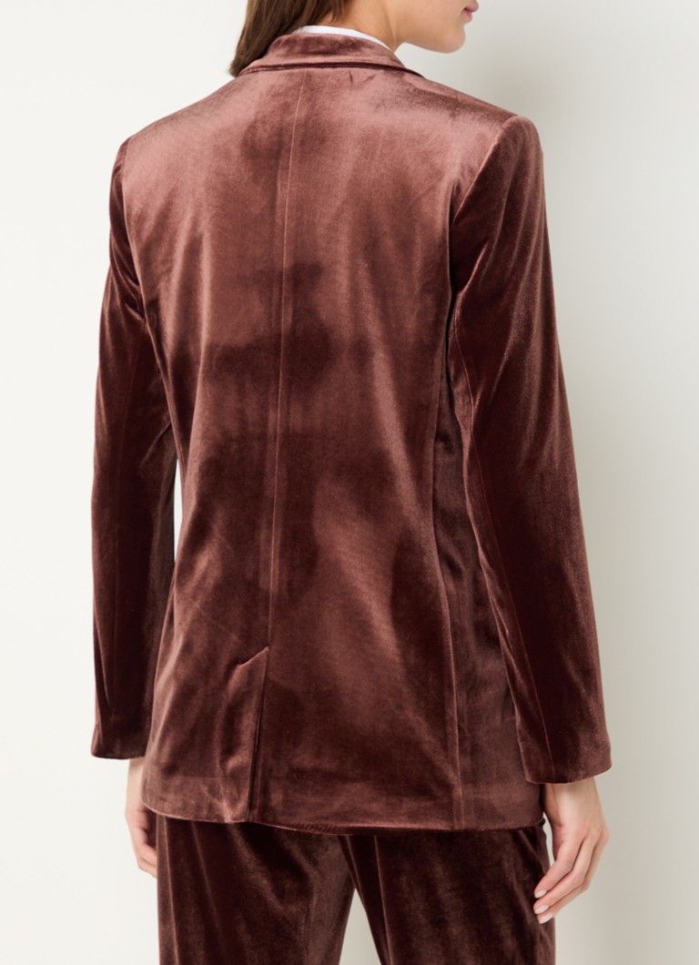 Expresso velvet blazer with welt pockets