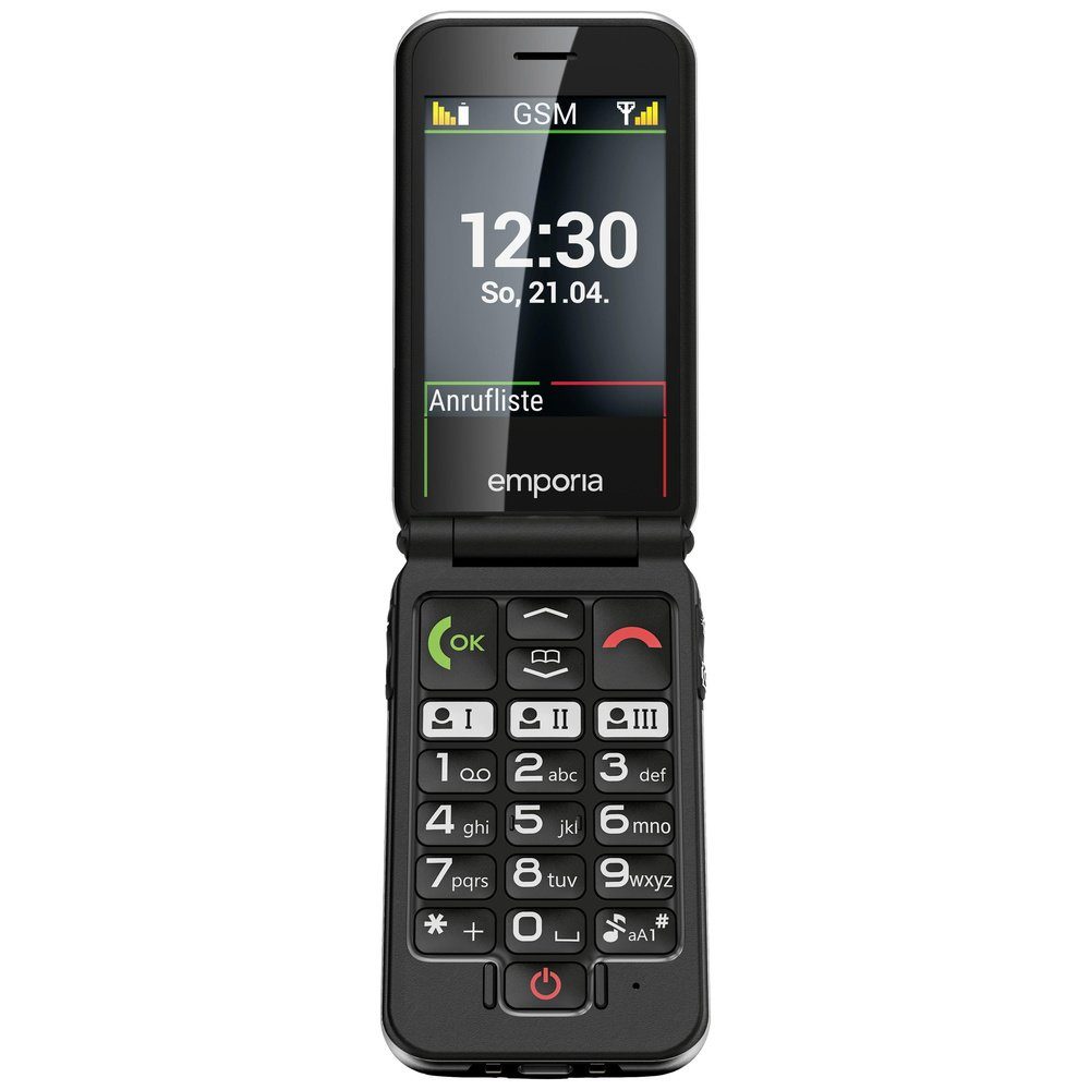 Emporia Emporia JOY Senioren-Klapp-Handy SOS Taste Schwarz Seniorenhandy (2.8 Zoll, 2 MP Kamera)