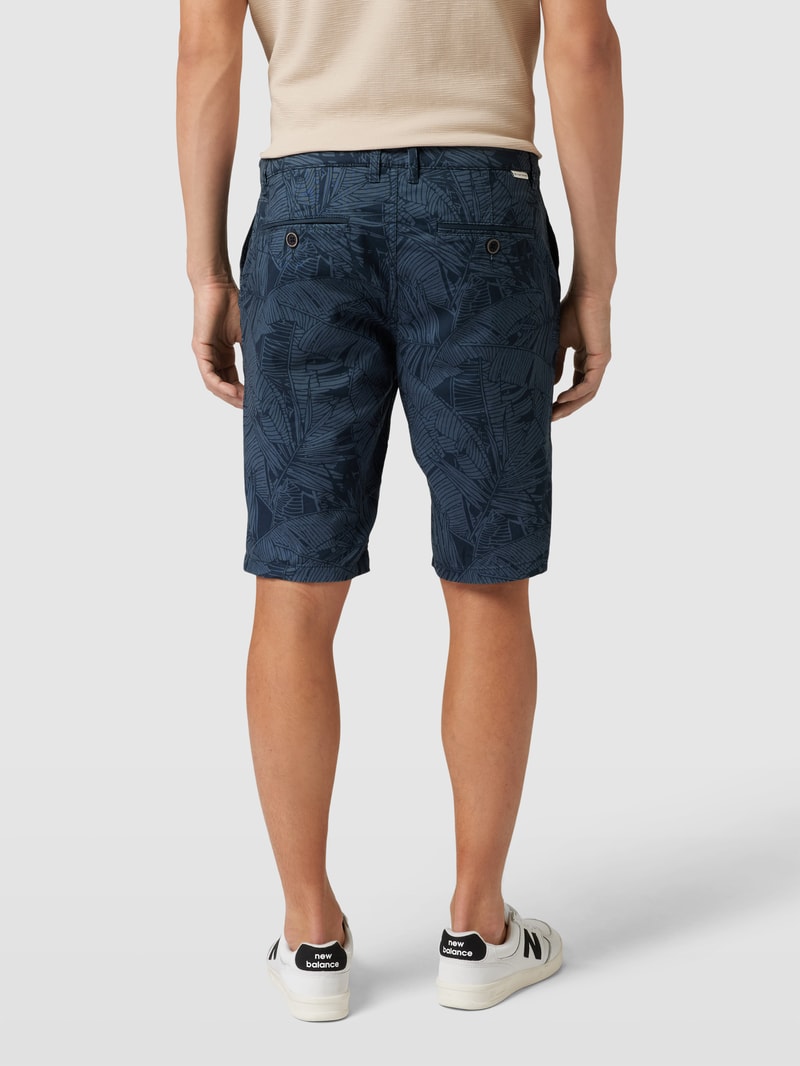 Bermudas mit Allover-Muster Modell 'BANANA' in marineblau