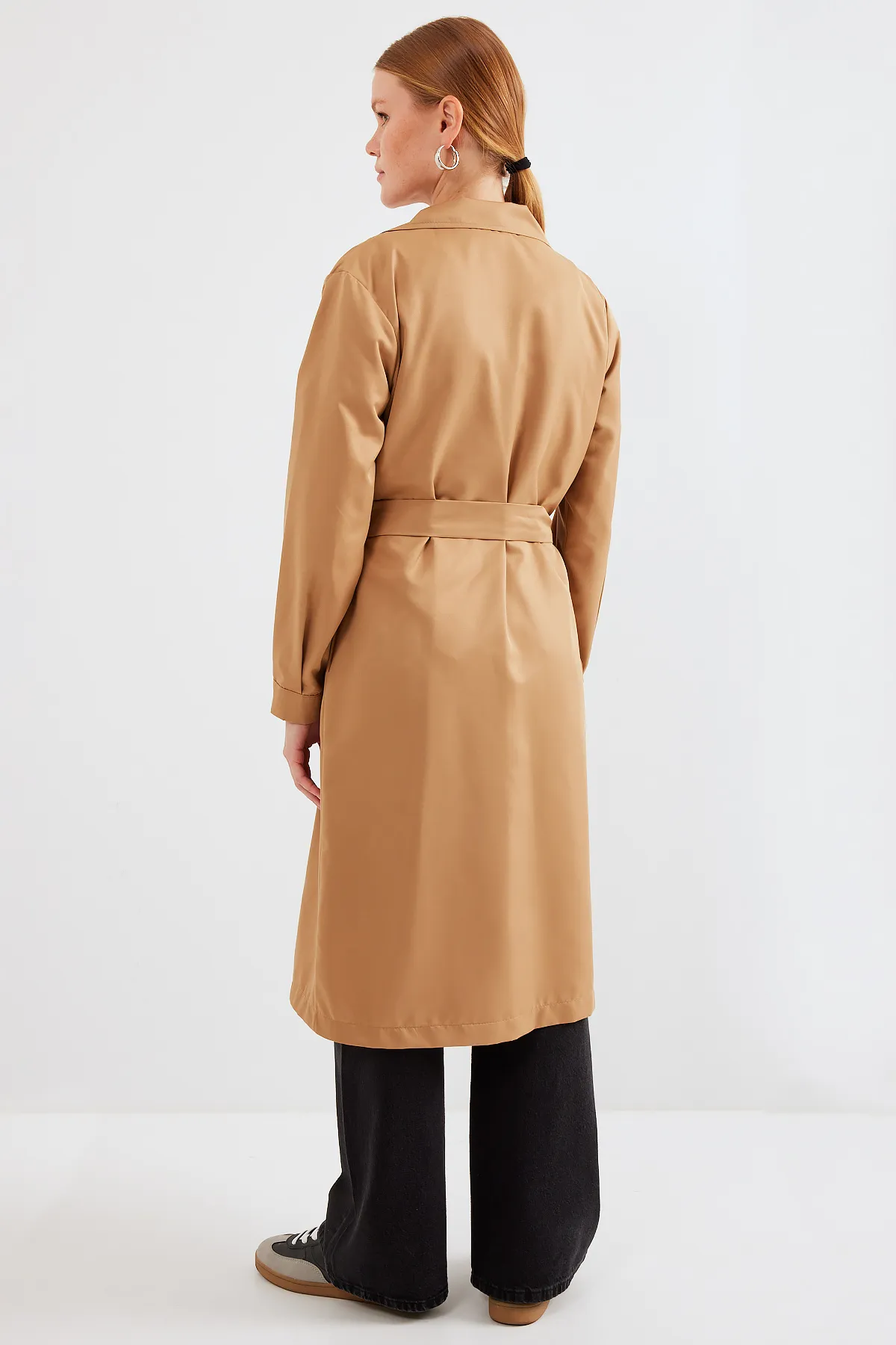 Bigdart  5853 Zweireihiger Trenchcoat mit Kragen – Hellbraun