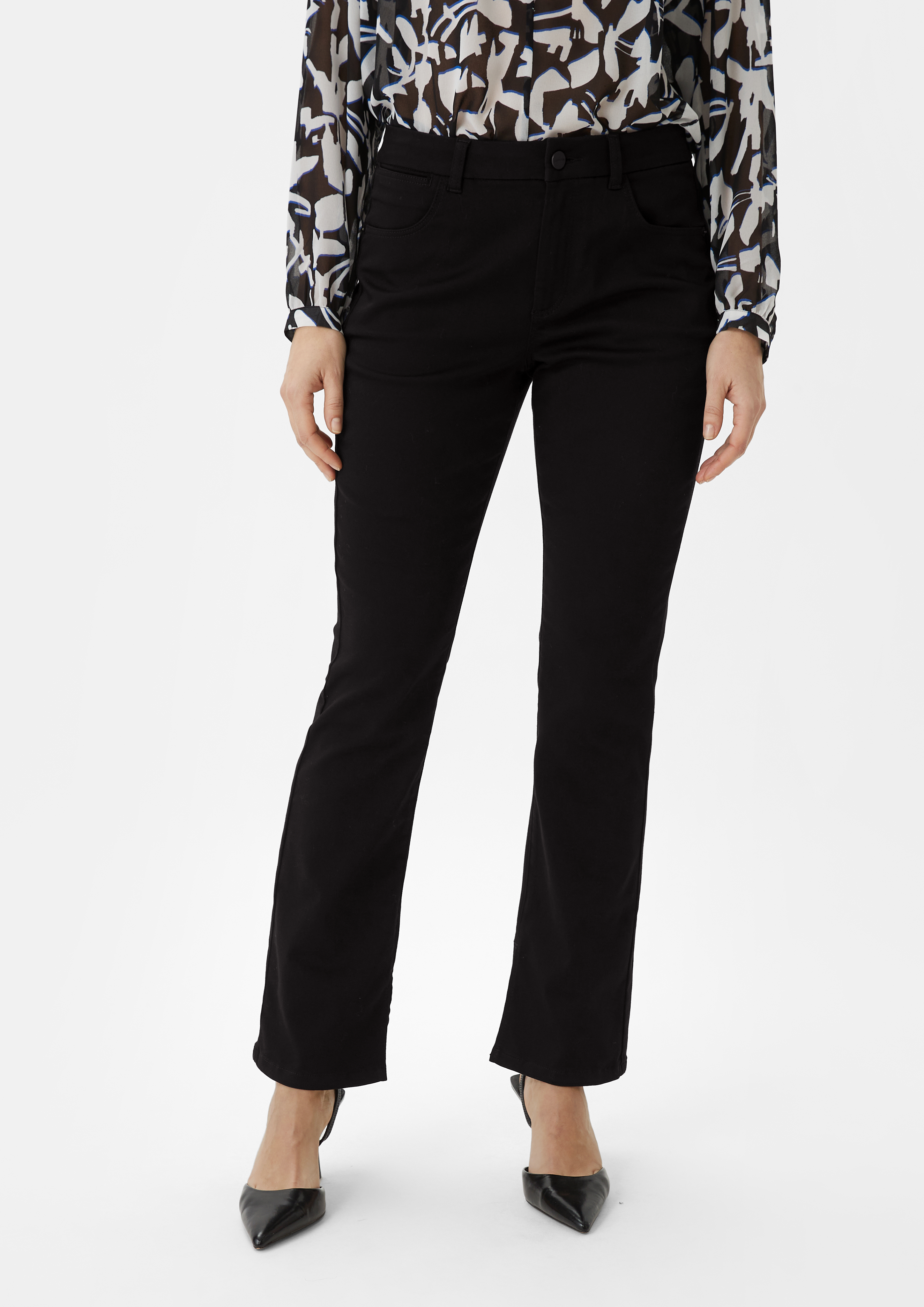 Regular: Hose mit Flared leg - schwarz