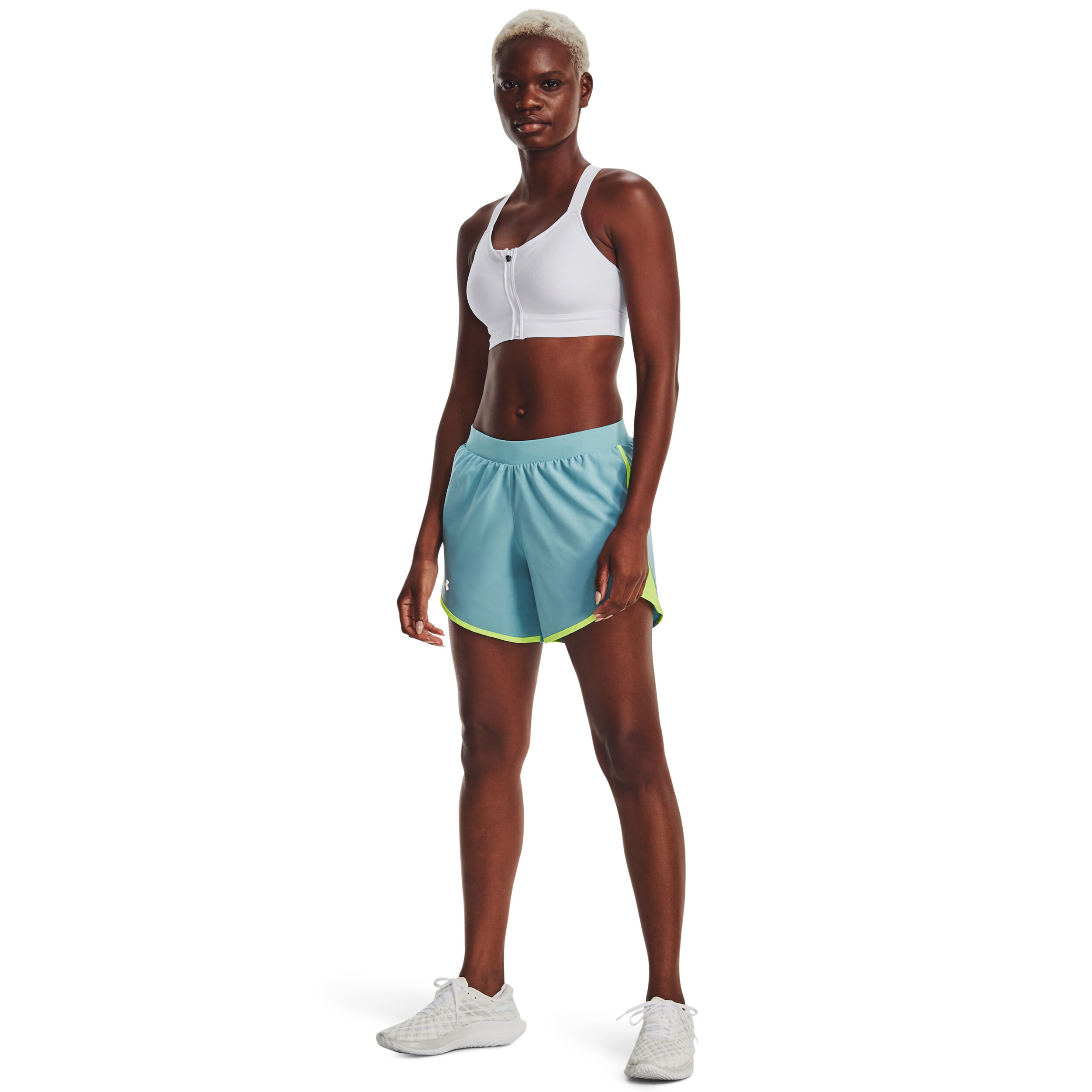 Fly By Elite 5in Shorts Damen - Hellblau, Neongelb