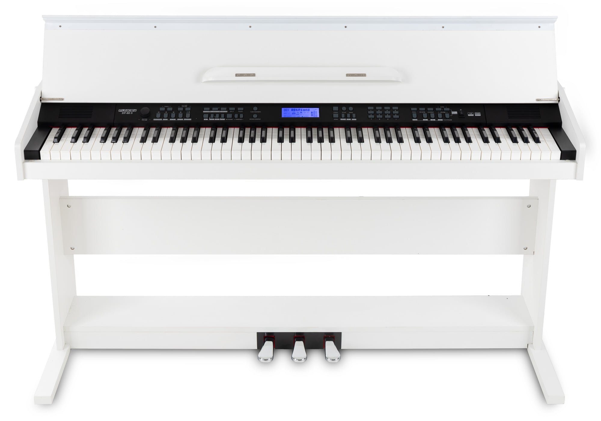 FunKey Digitalpiano DP-88 II E-Piano mit 88 anschlagsdynamische Tasten, (Spar-Set, 4 tlg., inkl. Keyboardbank, Kopfhörer und Klavierschule), umfangreiche Begleitautomatik und Keyboard Chord Akkordbegleitung