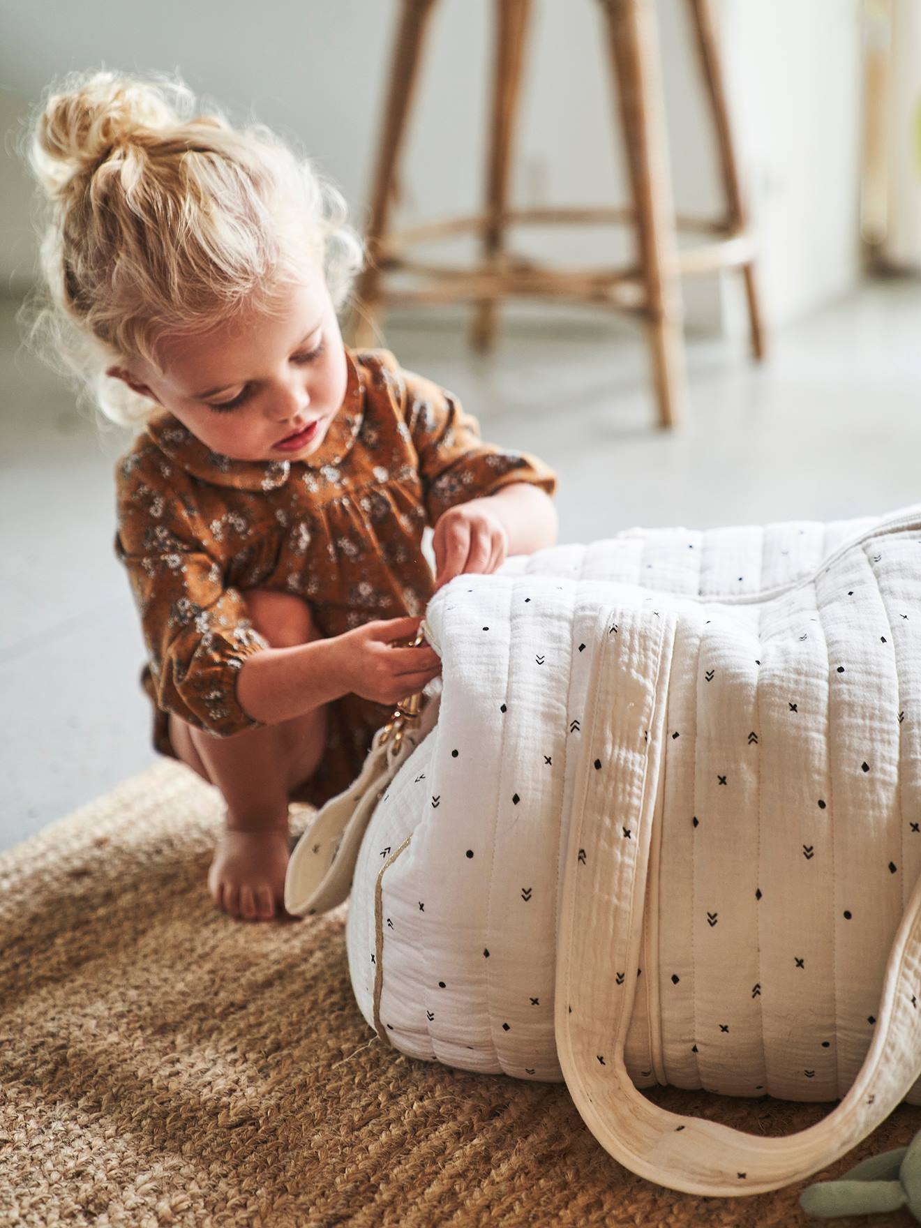 Sac à langer Baby Roll en gaze de coton eau de rose