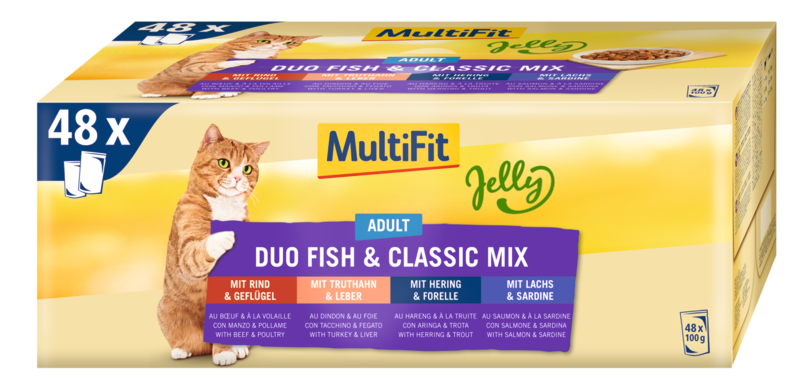 MultiFit Nassfutter MultiFit Adult Jelly Duo Fish & Classic Mix Multipack 48x100 g