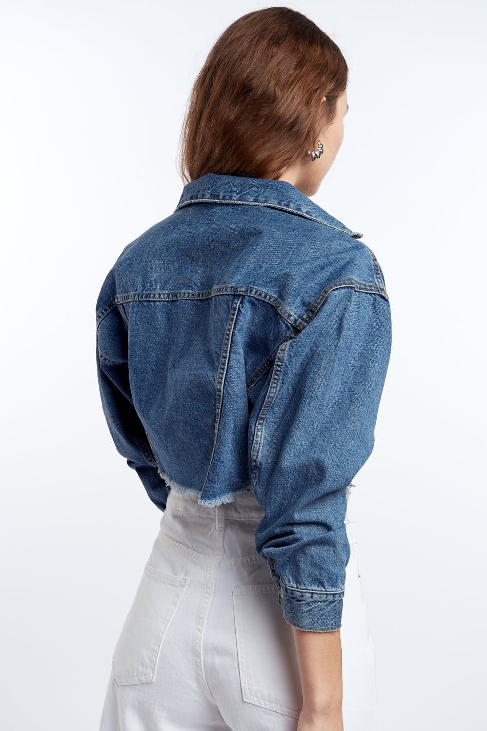Raw crop denim jacket