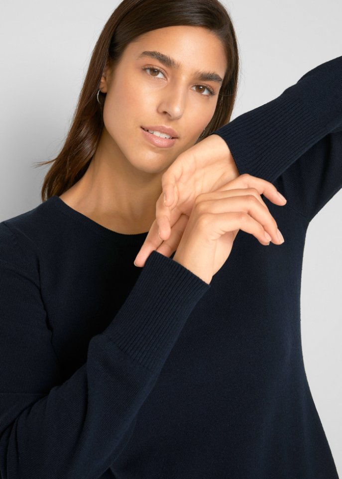 Basic Pullover mit recycelter Baumwolle