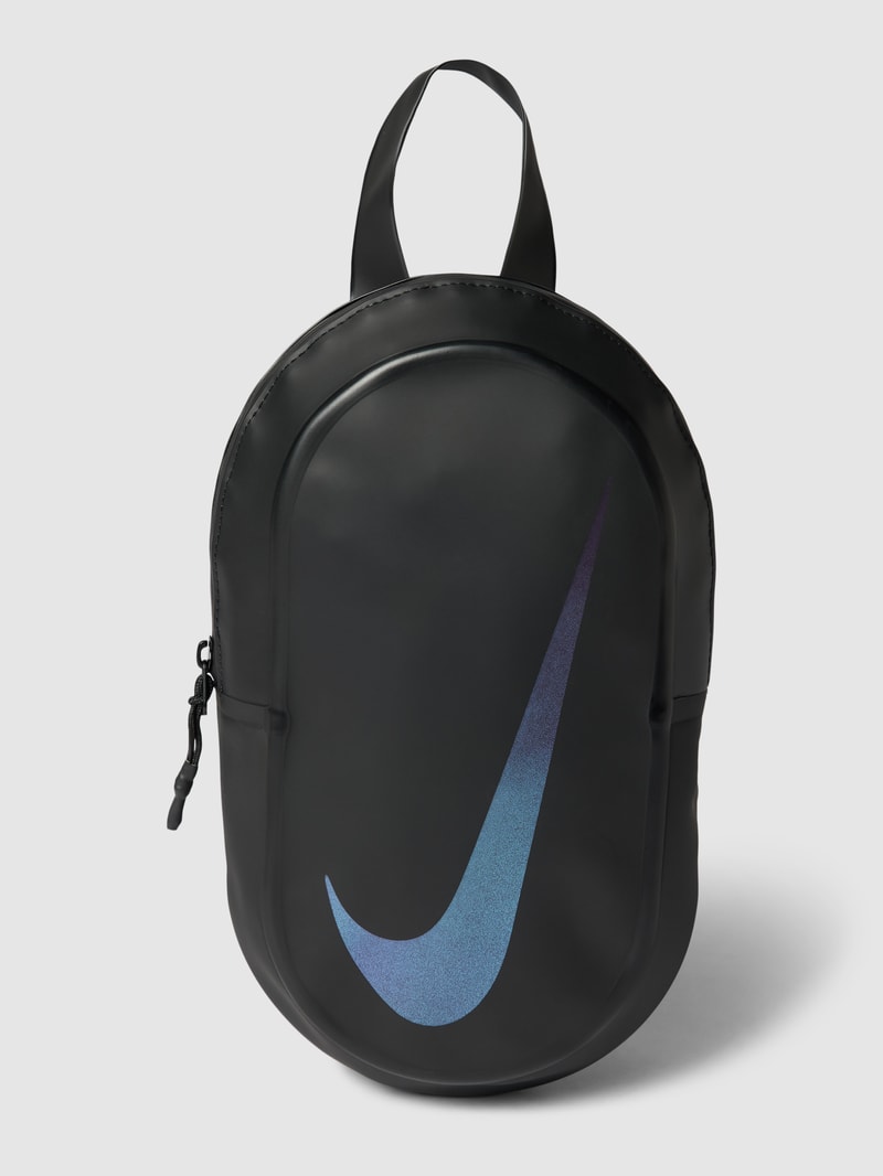 Kulturtasche mit Label-Print in schwarz