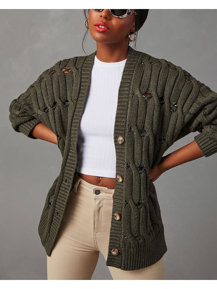 LA Angels Cardigan in Khaki günstig kaufen