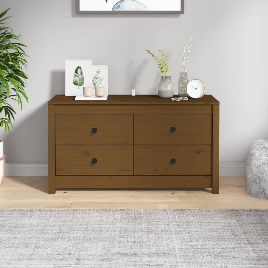 vidaXL Sideboard Beistellschrank Honigbraun 100x40x54 cm Massivholz Kiefer (1 St)