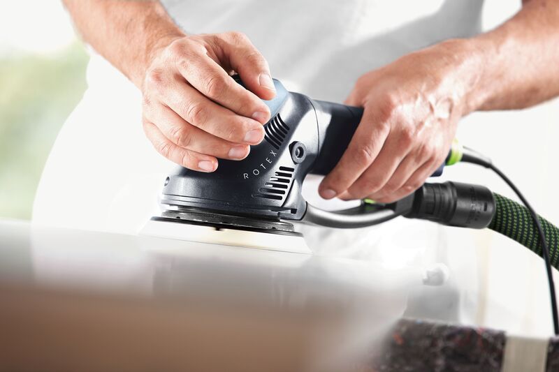 Festool 578257 RO 150 FEQ-Plus Rotex Allround Orbital Sander + sada brusných kotoučů SYS-STF D150 GR-Set Granat v Systaineru