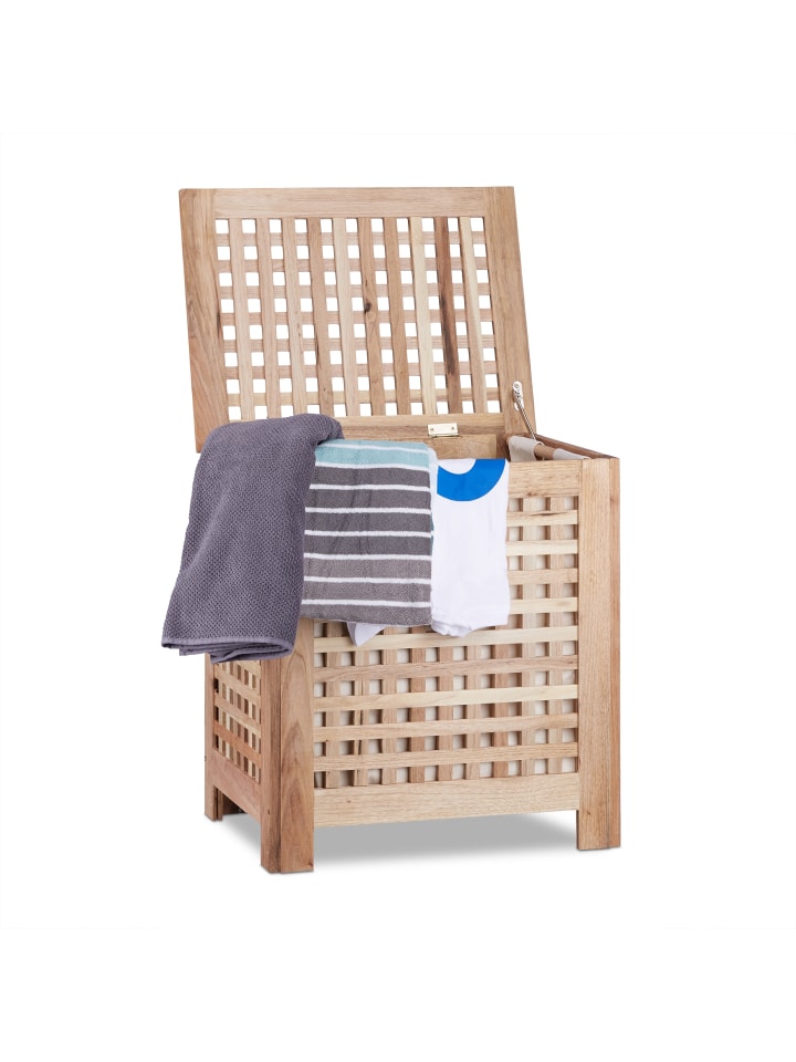 relaxdays Wäschetruhe in Natur günstig kaufen onesize