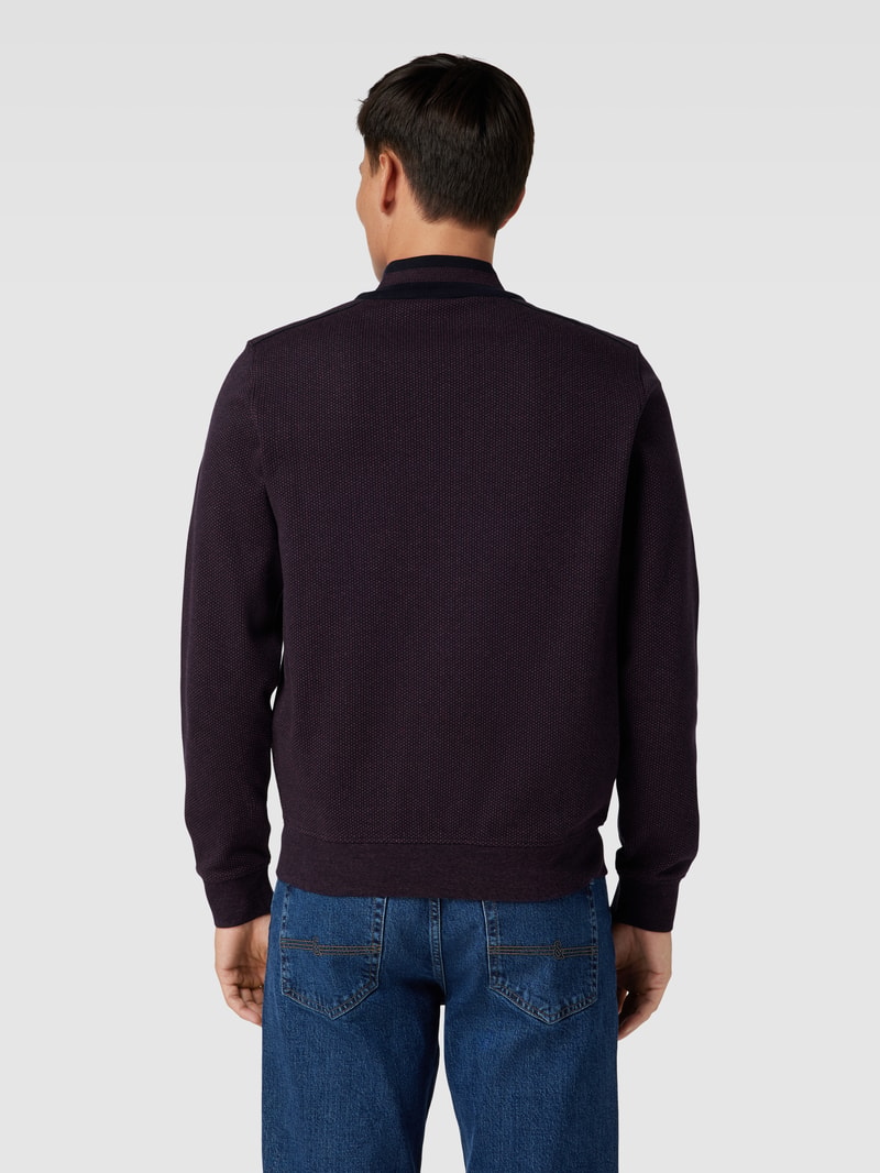 Sweatshirt mit Stehkragen in aubergine