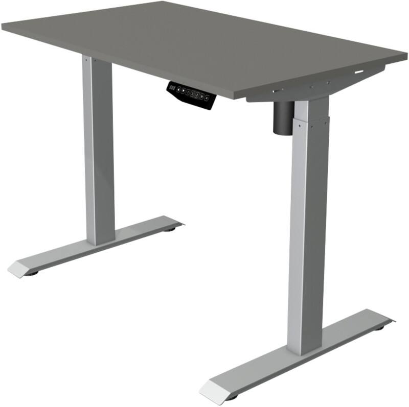 Kerkmann Move 1 Rechteckig Elektronisch Höhenverstellbarer Sitz-Stehschreibtisch Melamin, Stahl Graphit, Silber 1000 x 800 x 1230 mm