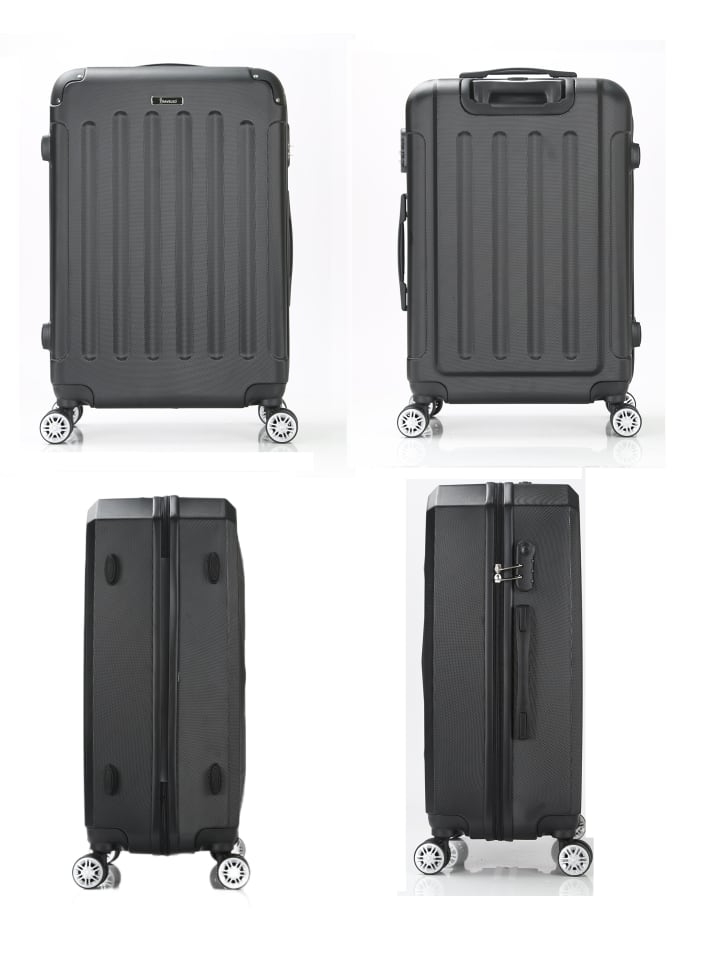 COFI 1453 Reisekoffer Koffer 3 tlg Hartschale Trolley Set in Schwarz günstig kaufen onesize