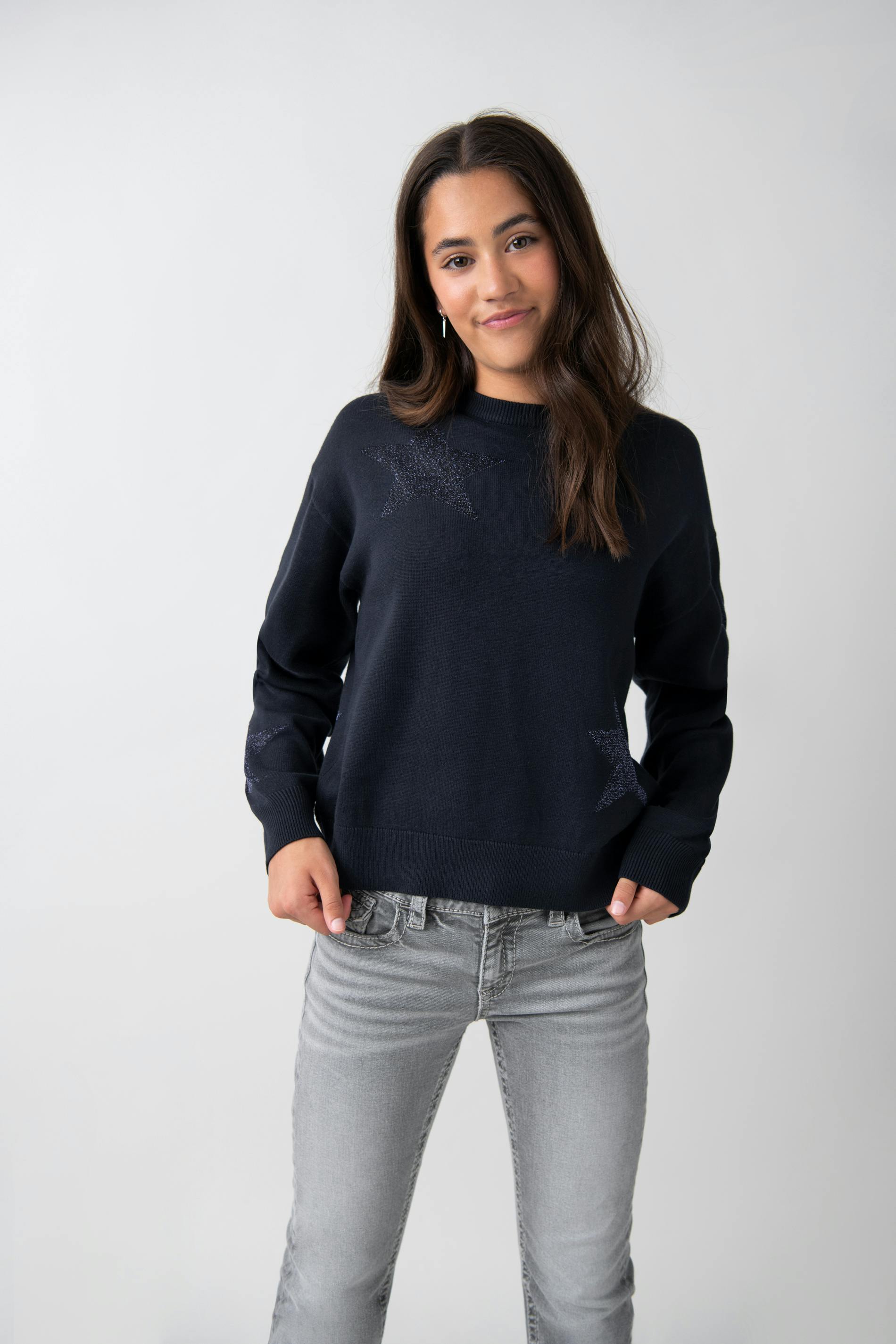 Y fine kn star sweater