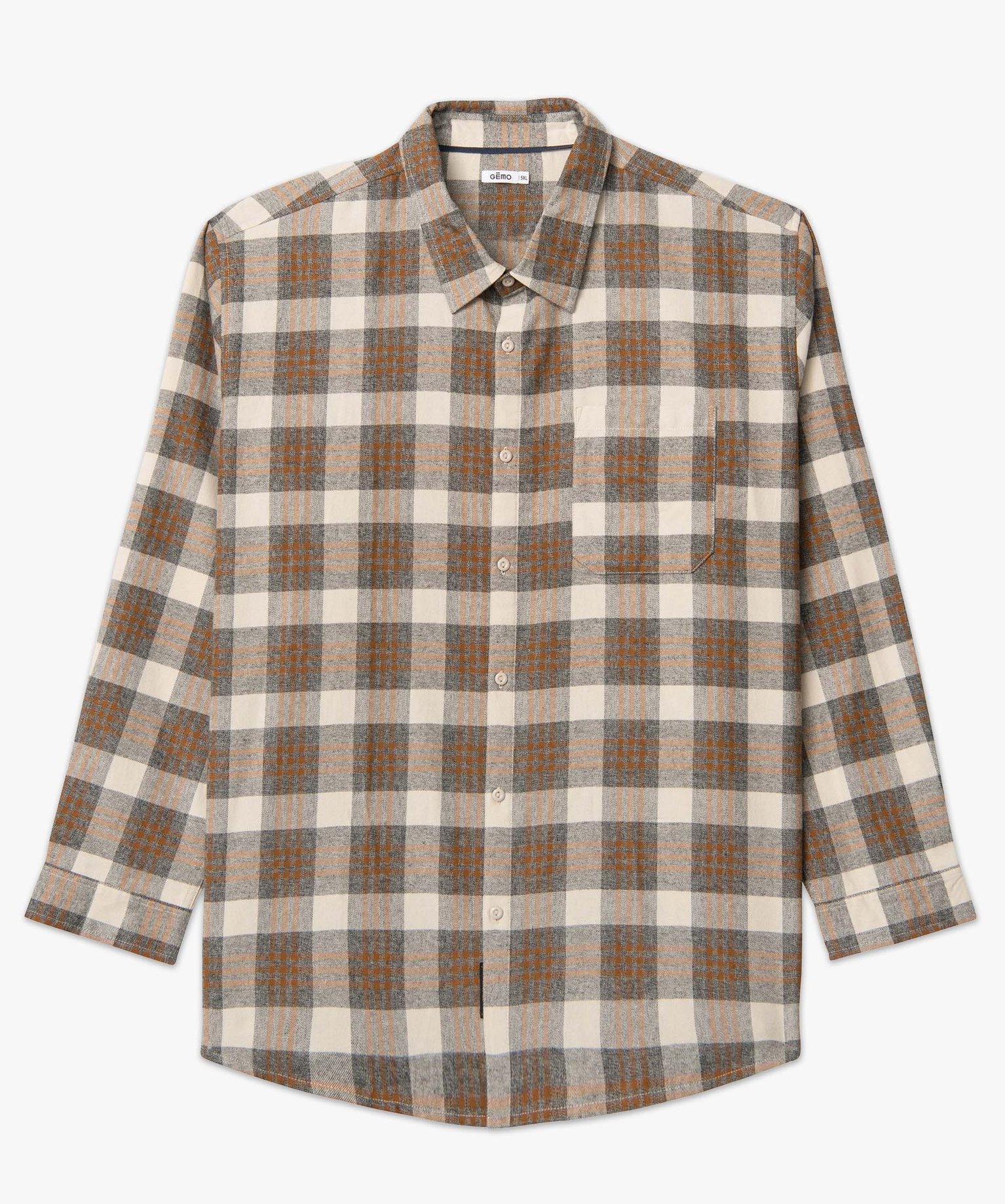 Chemise homme grande taille à manches longues et carreaux carreaux | GEMO