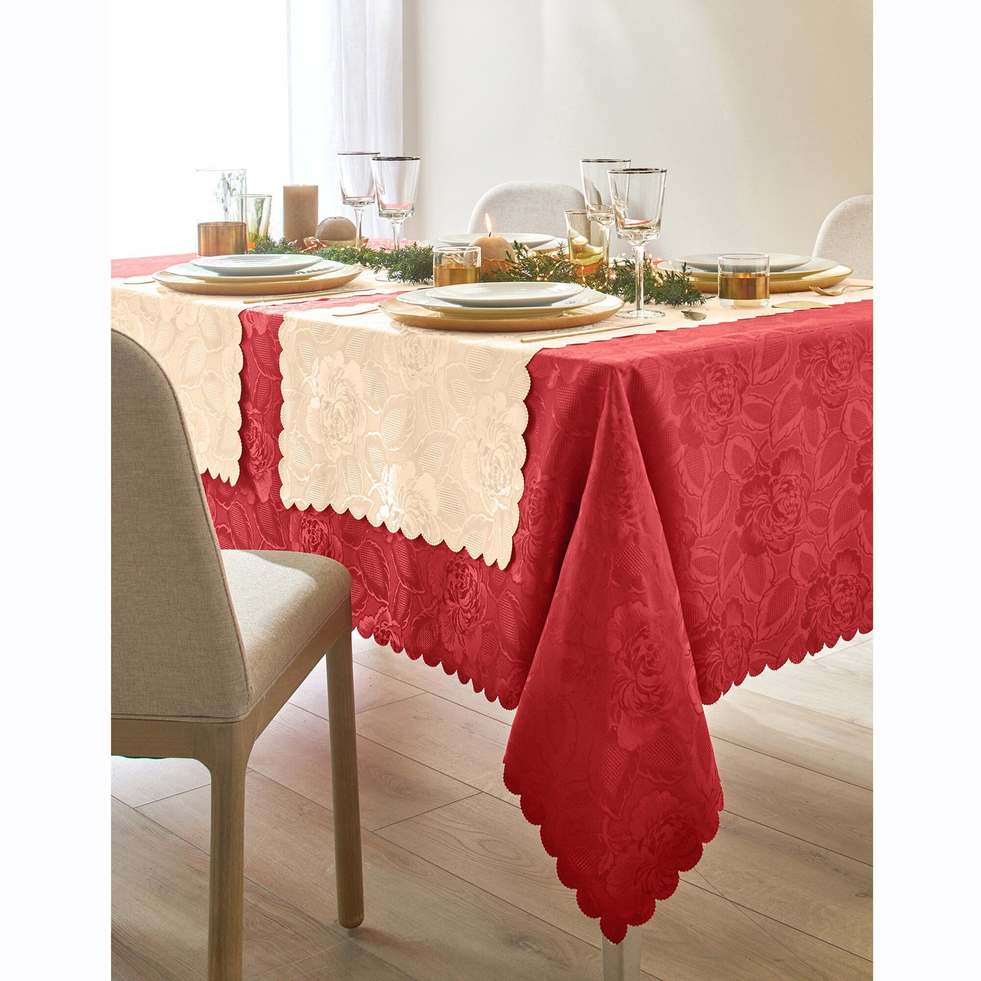 Nappe jacquard damassé