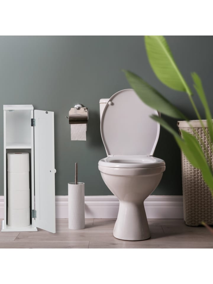 relaxdays Toilettenschrank in Weiß - (B)19,5 x (H)65 x (T)19,5 cm günstig kaufen onesize