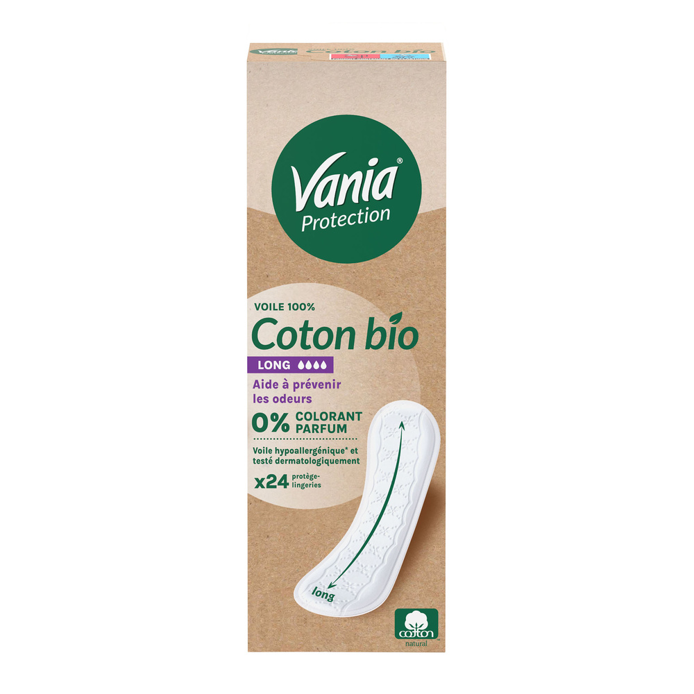 vania VANIA Protège splip Protection long coton BIO x30 Hygiène féminine