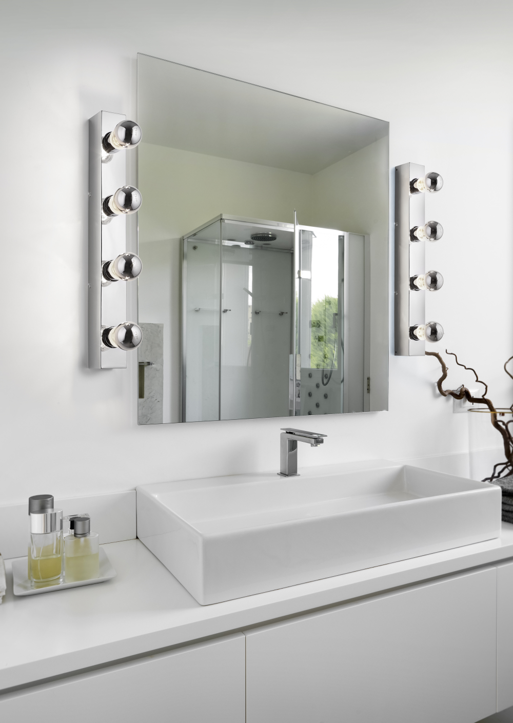 Wandleuchte Theatro chrom Metall