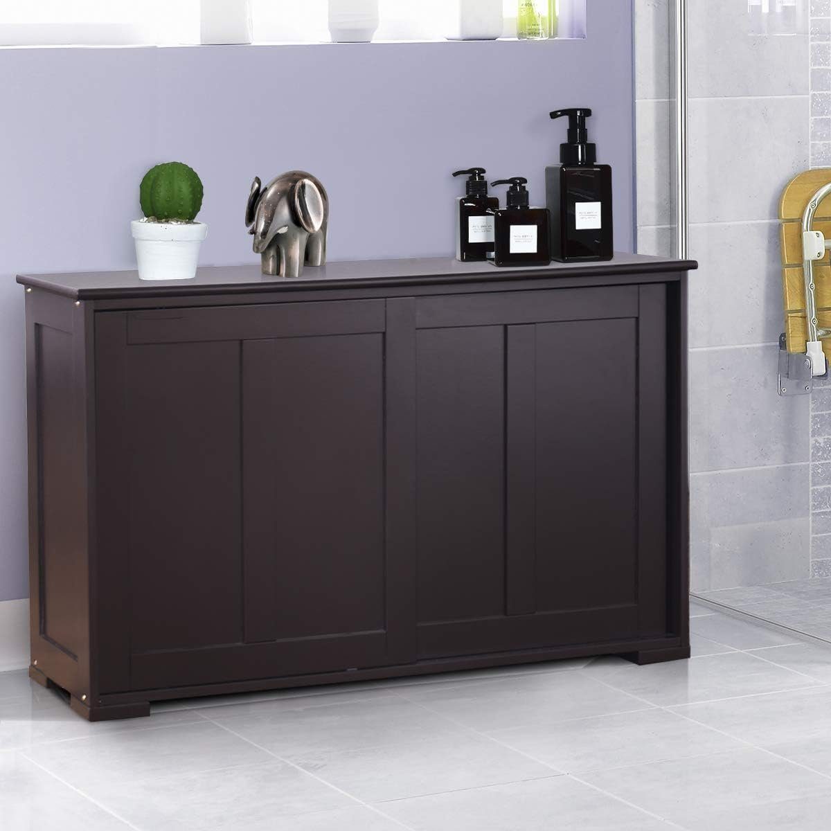 KOMFOTTEU Sideboard Küchenschrank Wohnzimmerregel, Farbewahl, (Braun)
