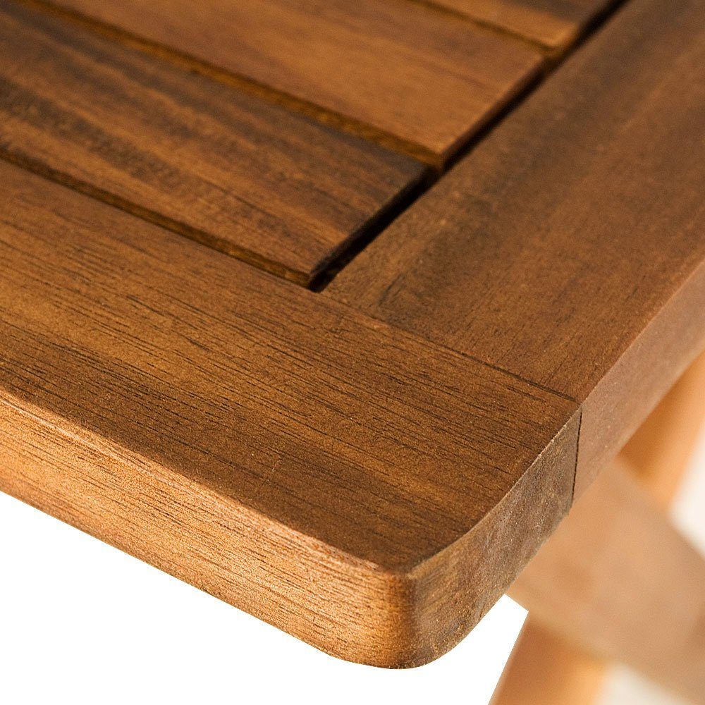 Casaria Klapptisch Akazie (1-St), Klapptisch Massiv Holz Klappbar 46x46 cm vorgeölt Balkontisch Holztisch Gartentisch Blumenhocker Campingtisch