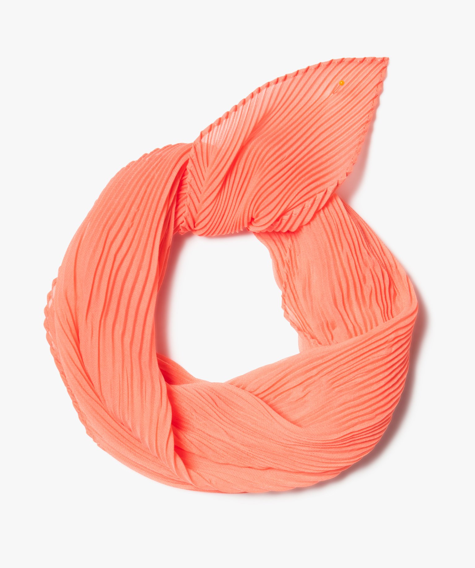 Foulard femme en maille gaufrée rose | GEMO