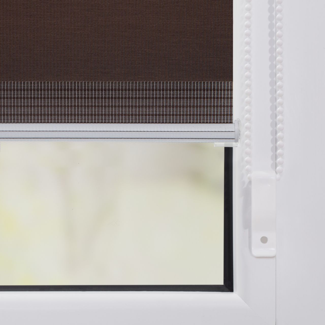 Lichtblick Duo-Rollo Klemmfix, ohne Bohren - Dunkelbraun, 60 cm x 150 cm (B x L)