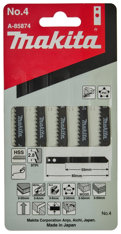 Makita Tilbehør A-85874 Stiksavklinge NO4 5 dele