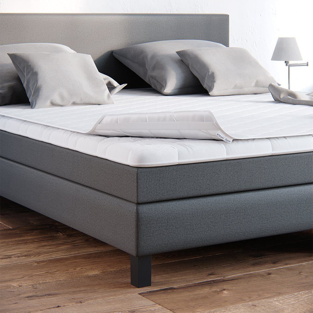 Matratzenschutzbezug Topper Matratzenschoner Auflage 90x200 weiß Mikrofaser VitaliSpa®
