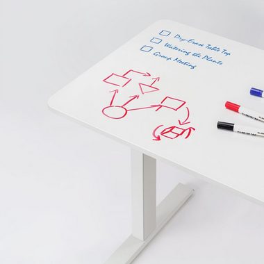 Maclean Schreibtischplatte MC-452, Whiteboard-Schreibtischplatte 120x60 cm