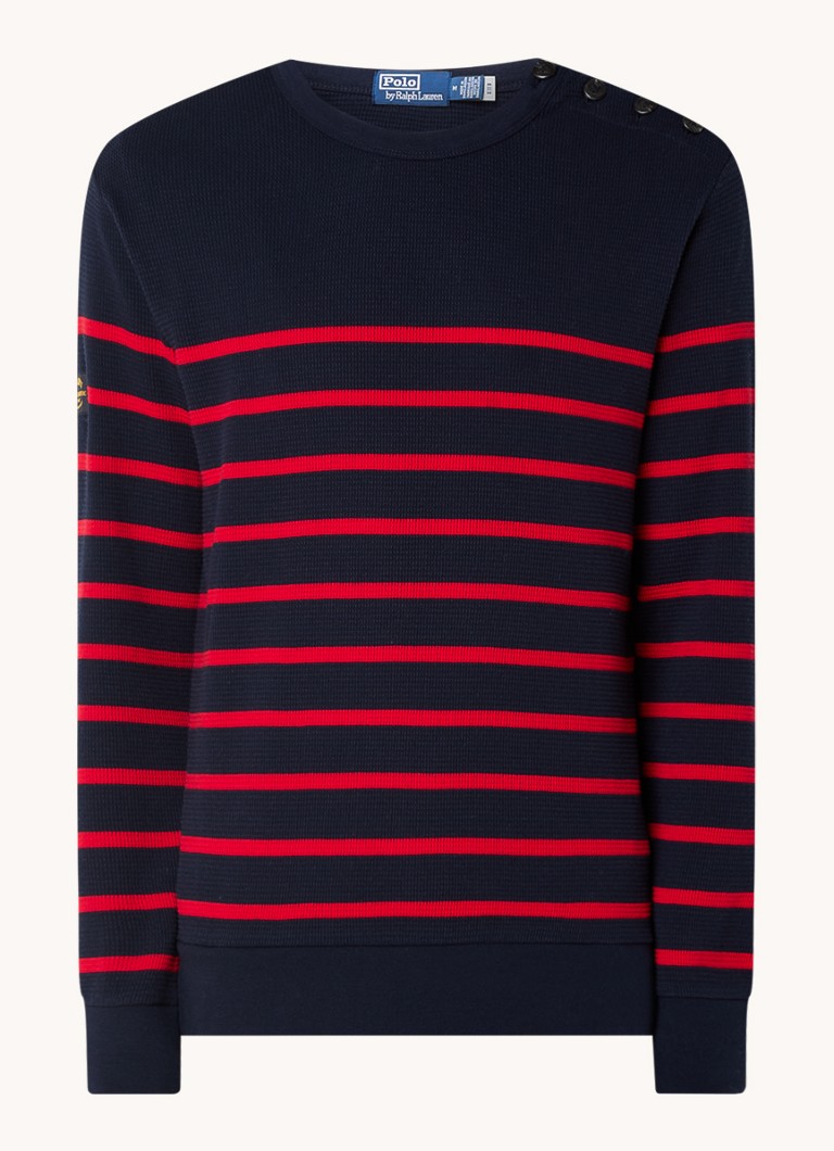 Πουλόβερ λεπτής πλέξης Ralph Lauren με ριγέ τύπωμα