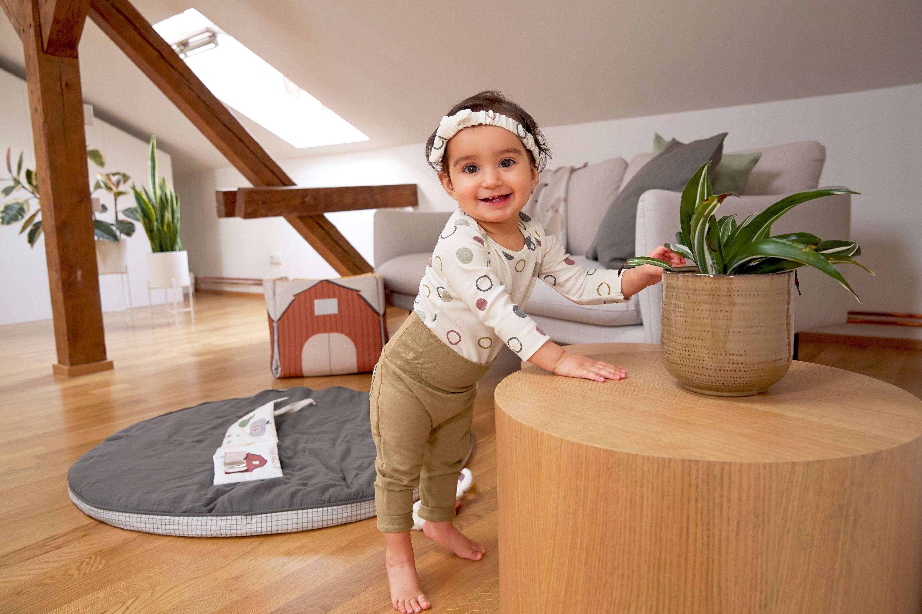 Baby Langarmshirts - Bio Baumwolle, Circles, Weiß