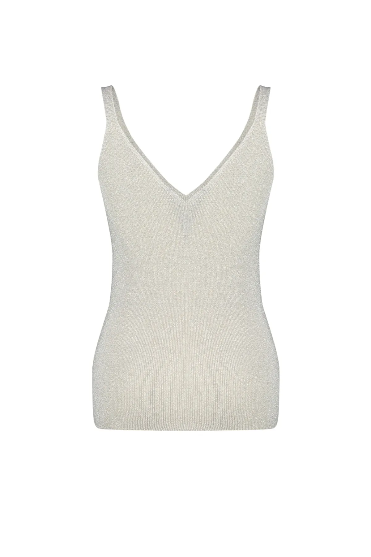Trendyol Curve  Graue Glitzerbluse aus feinem Strick mit Trägern TBSSS23AF00006