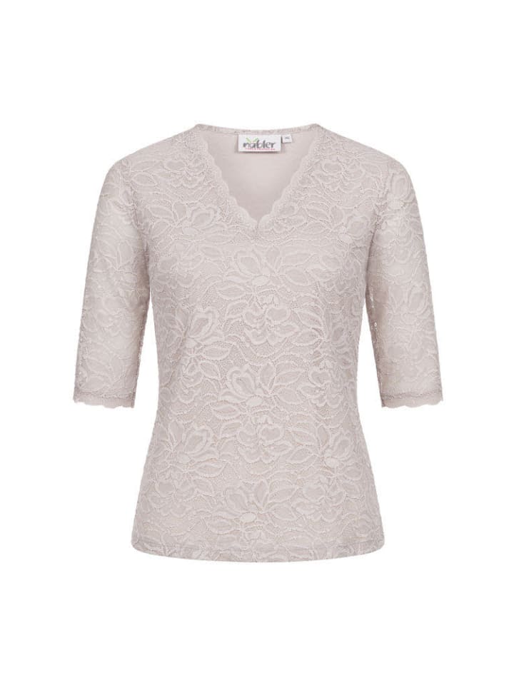 Nübler Trachtenbluse kurzarm Frieda in Silber günstig kaufen