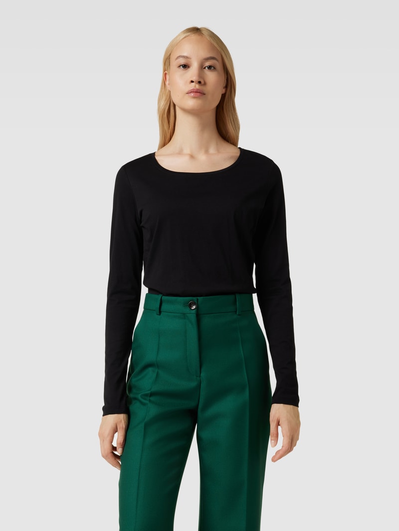 Longsleeve mit Rundhalsausschnitt in schwarz