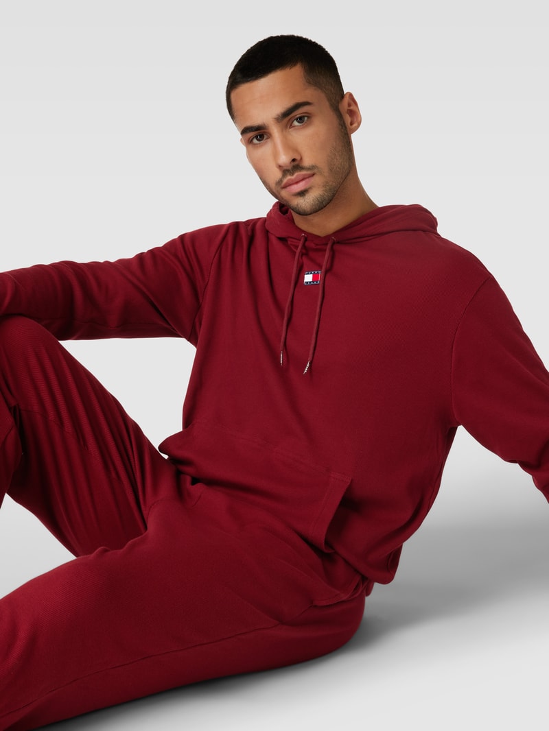 Hoodie in Ripp-Optik Modell 'HERITAGE' in dunkelrot
