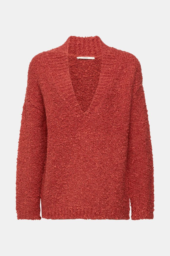 V-Ausschnitt-Pullover aus Wollmix