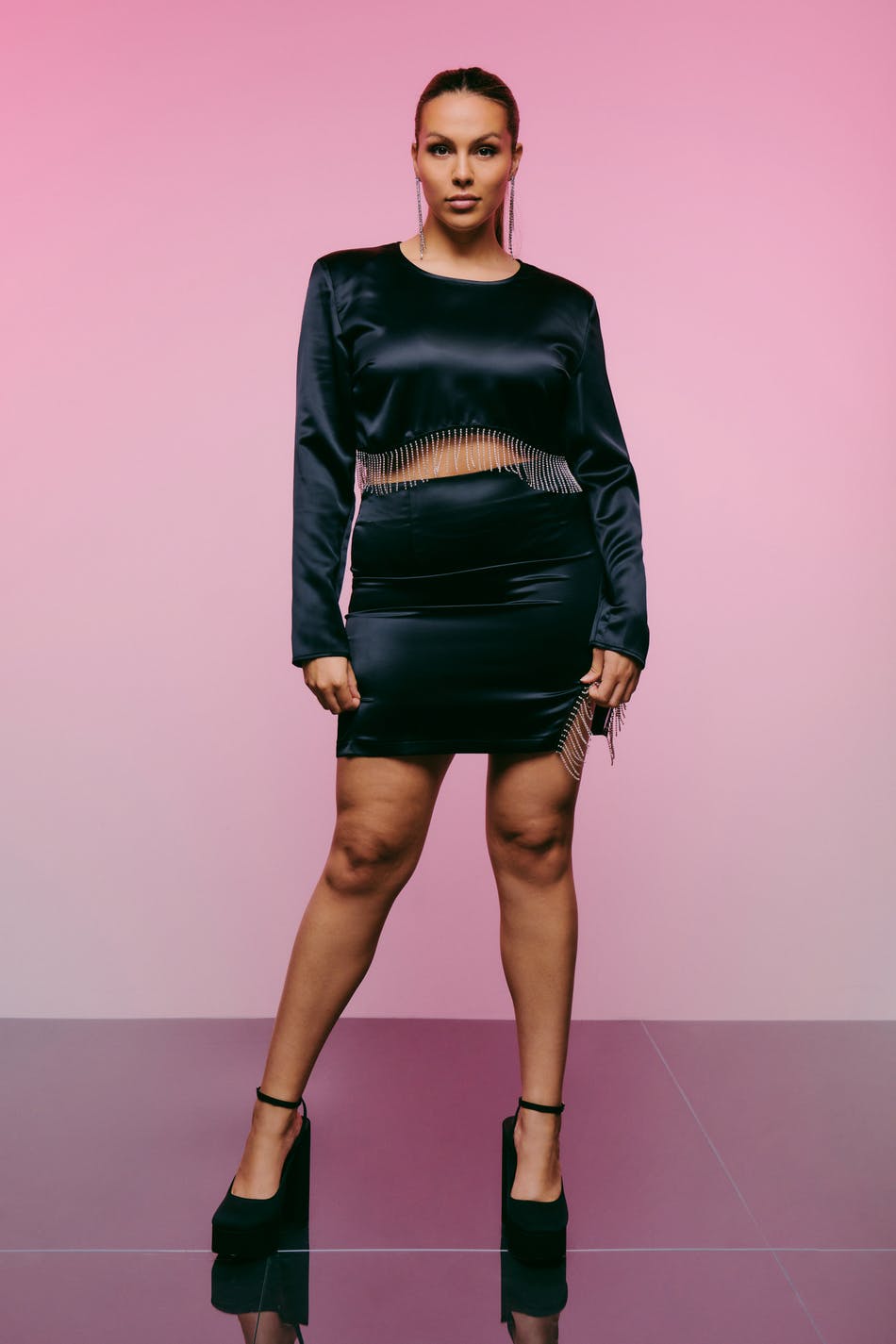 Gemma rhinestone mini skirt