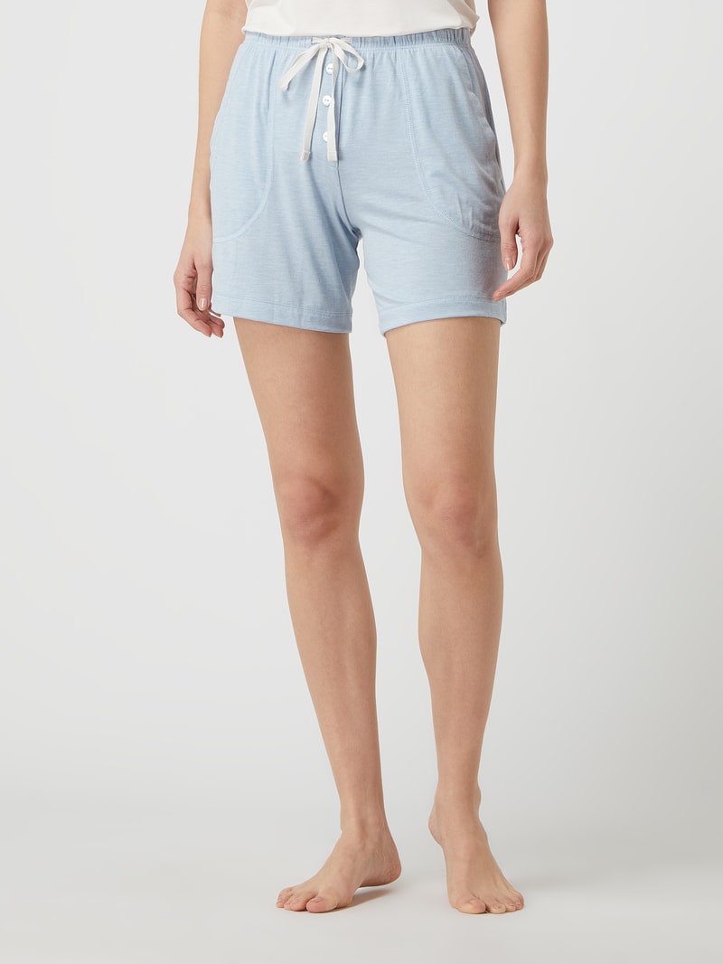 Pyjama-Shorts mit Stretch-Anteil in hellblau