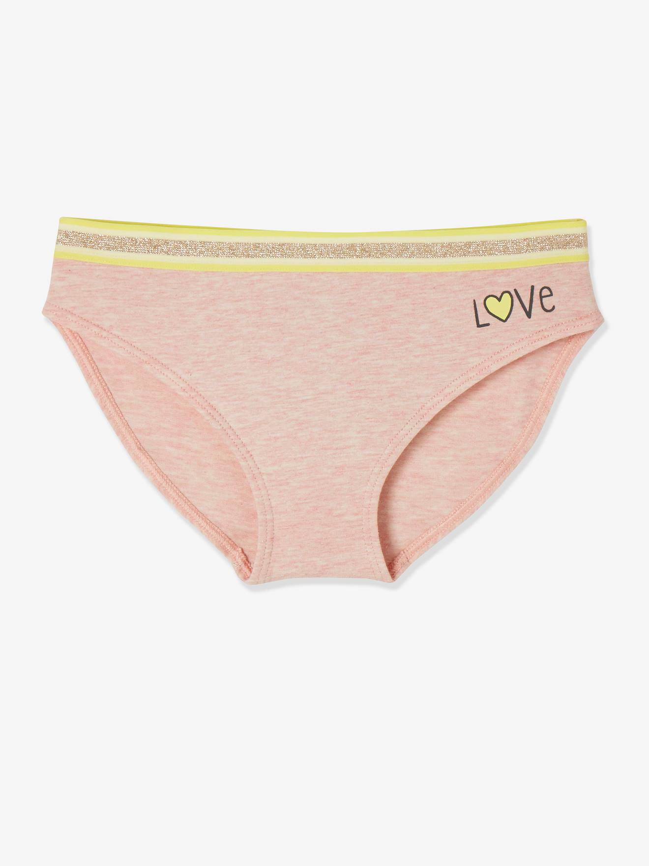 Lot de 5 culottes fille eau de rose rayé