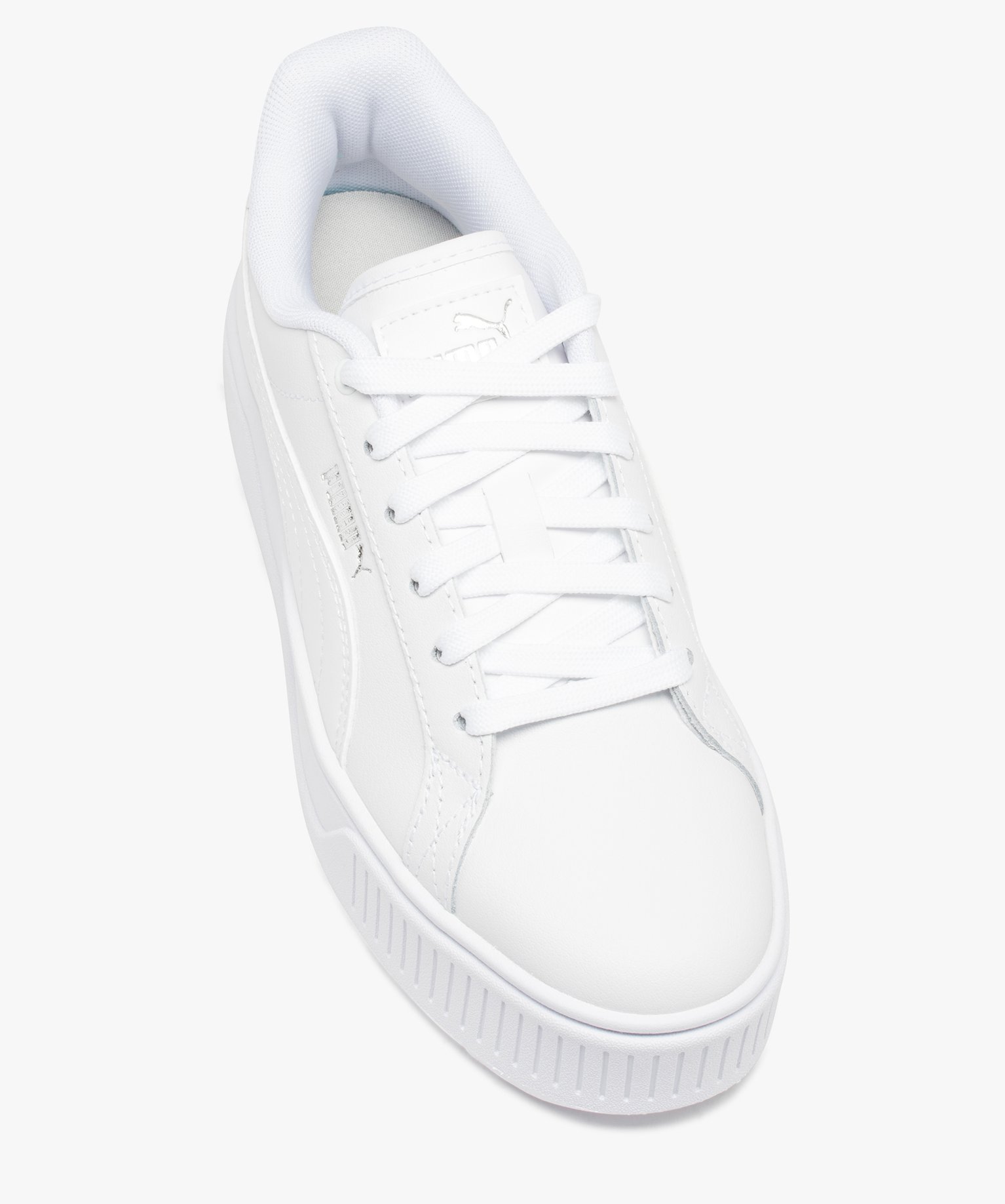 Baskets femme unies à semelle plateforme - Puma Karmen blanc | GEMO
