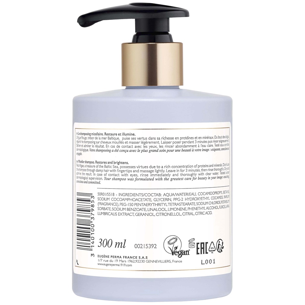 Eugène Perma 1919 Shampooing Micellaire Shampooing purifiant, idéal pour tous types de cheveux