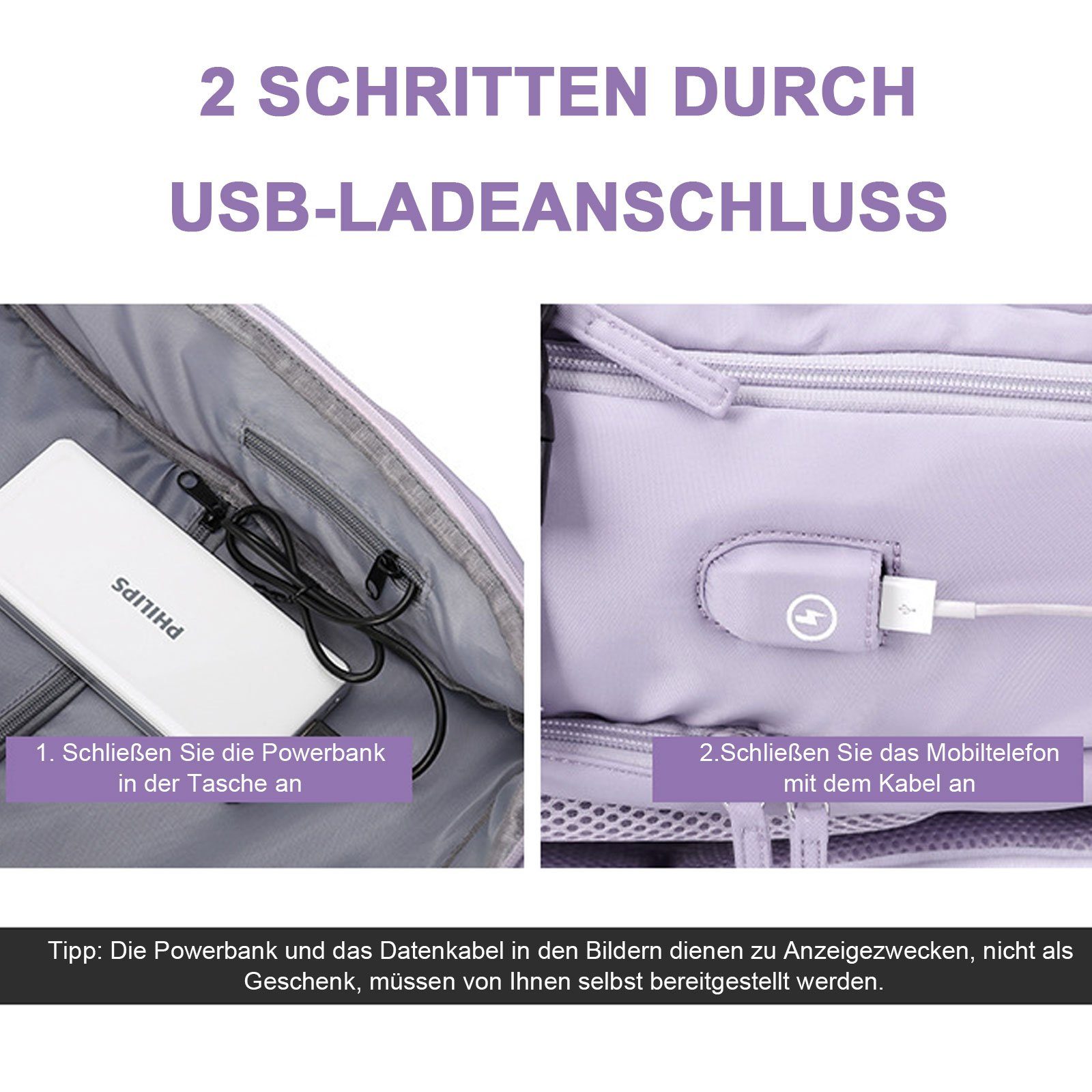 OKWISH Reiserucksack Freizeitrucksack Sportrucksack Reisen Rucksack Sporttasche Rucksäcke (Notebook Laptop Tasche Schule Uni Rucksack Handgepäck, Reisenrucksack, mit Schuhfach und Nasstasche, mit USB-Ladeanschluss), Schulrucksack Schultasche Weekende