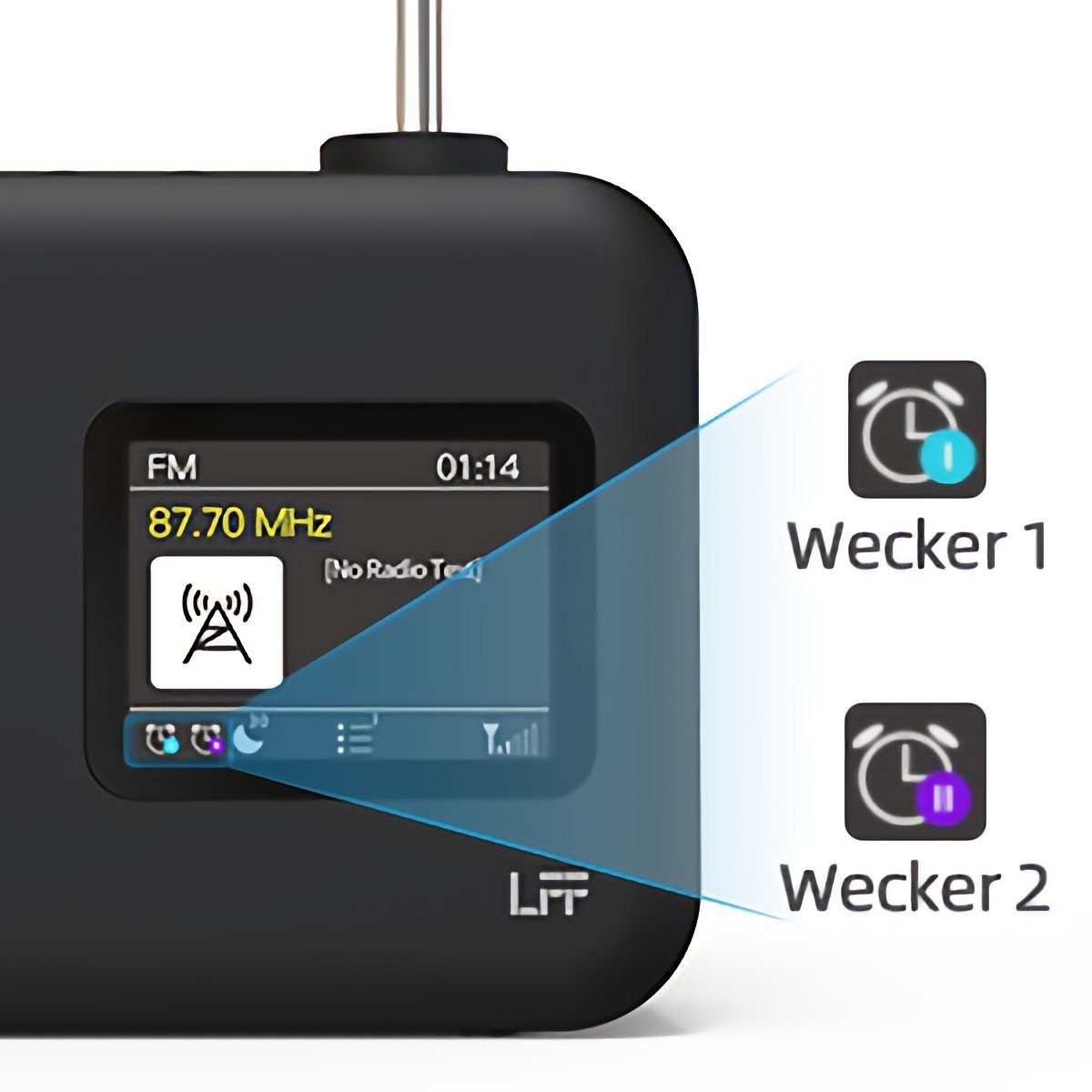 awortek DAB Digitalradio UKW mit RDS Farbdisplay Radio mit Bluetooth Digitalradio (DAB)