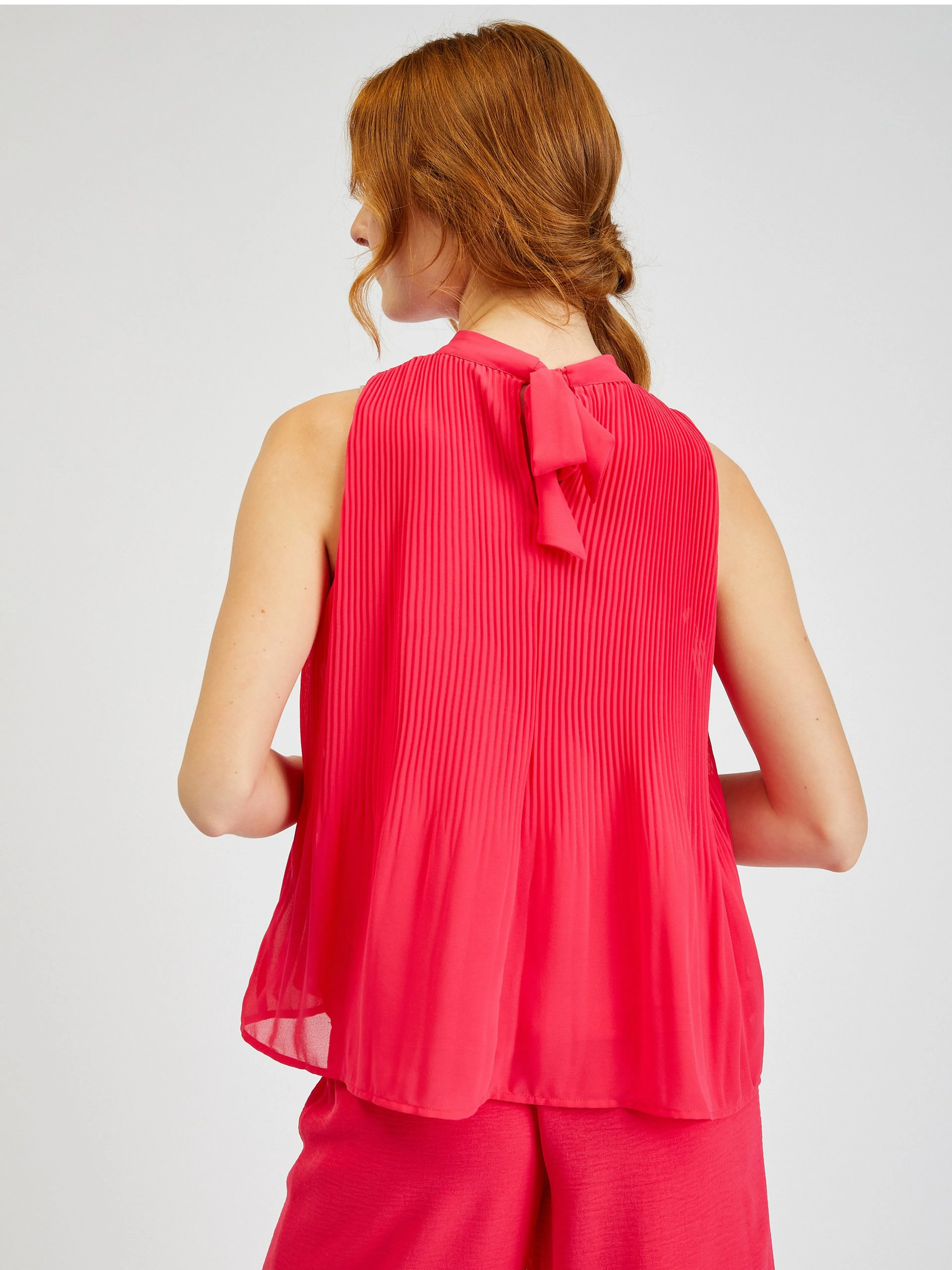 Dunkelrosa Damen-Faltenbluse ORSAY